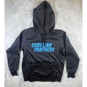 Carolina Panthers Hoodie Mens Medium Black NFL Football Pullover Dri-Fit Nike